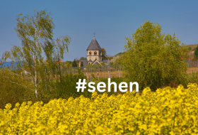 Selztaldom mit Rapsblüten © Rainer Oppenheimer/Stadt Ingelheim