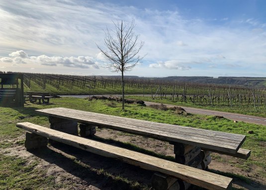 Tisch des Weines an der Weinmeile